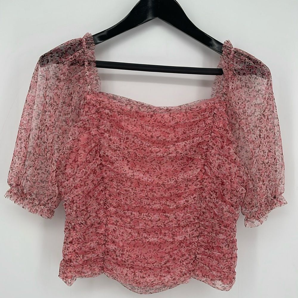 Stellah pink puff sleeve blouse‎ size L EUC adorable on perfect for spring Cute